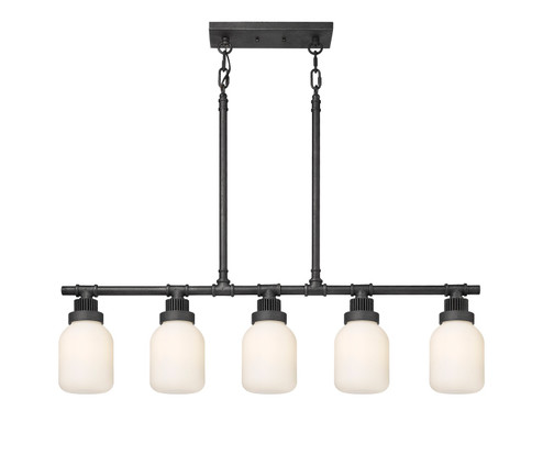 Downtown Urban LED Linear Pendant in Weathered Zinc (405|472-5I-WZ-G472-6WH)
