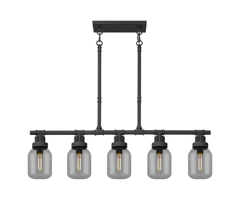 Downtown Urban LED Linear Pendant in Textured Black (405|472-5I-TBK-G472-6SM)
