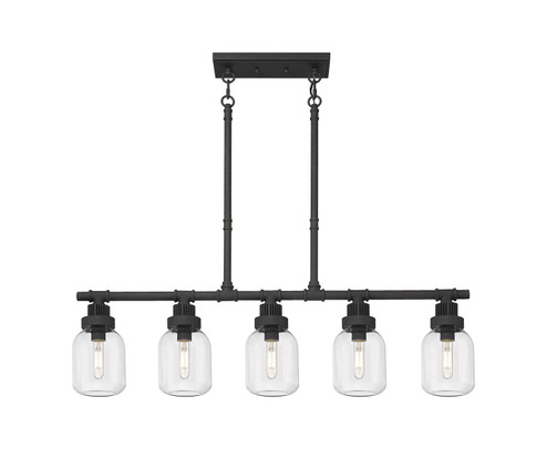 Downtown Urban LED Linear Pendant in Textured Black (405|472-5I-TBK-G472-6CL)