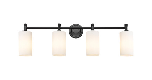 Downtown Urban LED Bath Vanity in Matte Black (405|434-4W-BK-G434-7WH) Downtown Urban LED Bath Vanity in Matte Black (405|434-4W-BK-G434-7WH)