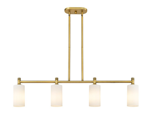 Downtown Urban LED Island Pendant in Brushed Brass (405|434-4I-BB-G434-7WH)