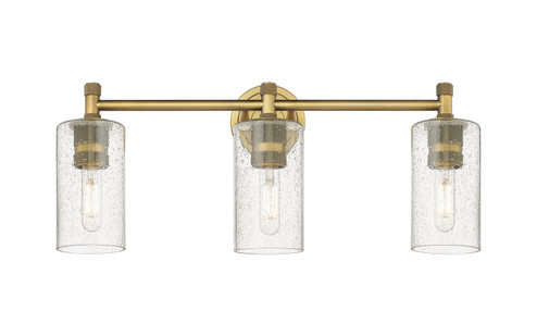 Downtown Urban Three Light Bath Vanity in Brushed Brass (405|434-3W-BB-G434-7SDY)
