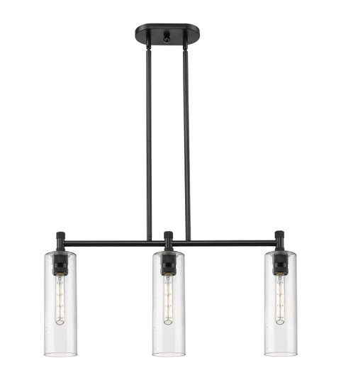 Downtown Urban LED Island Pendant in Matte Black (405|434-3I-BK-G434-12SDY)