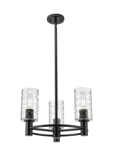 Downtown Urban Three Light Pendant in Matte Black (405|434-3CR-BK-G434-7DE)