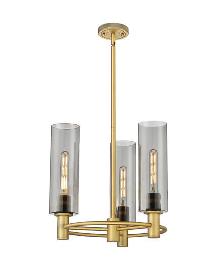 Downtown Urban Three Light Pendant in Brushed Brass (405|434-3CR-BB-G434-12SM)
