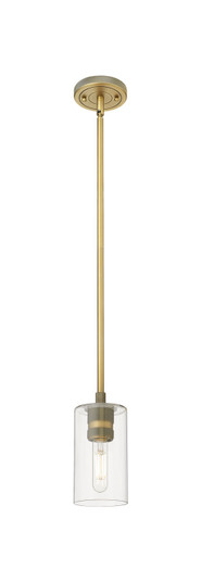 Downtown Urban One Light Pendant in Brushed Brass (405|434-1S-BB-G434-7CL)