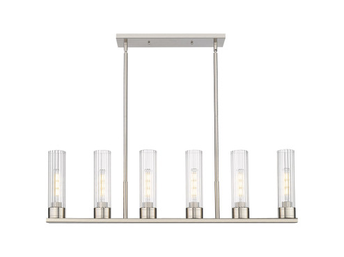 Downtown Urban LED Linear Pendant in Satin Nickel (405|429-6I-SN-G429-8CL)