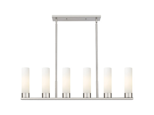 Downtown Urban LED Linear Pendant in Satin Nickel (405|429-6I-SN-G429-11WH)