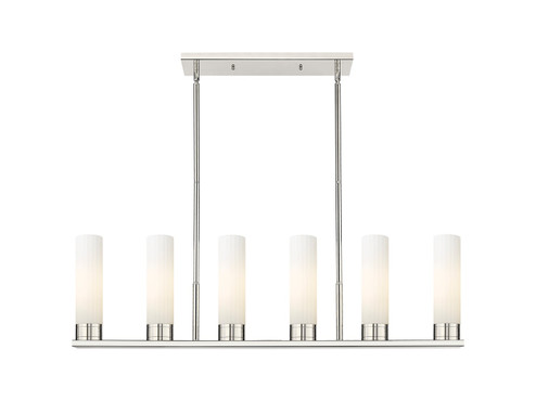 Downtown Urban LED Linear Pendant in Polished Nickel (405|429-6I-PN-G429-8WH)