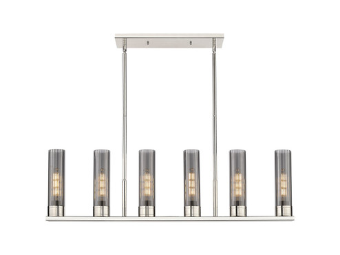 Downtown Urban LED Linear Pendant in Polished Nickel (405|429-6I-PN-G429-8SM)