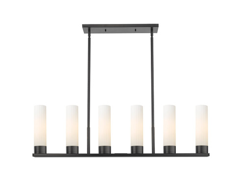 Downtown Urban Six Light Linear Pendant in Matte Black (405|429-6I-BK-G429-8WH)