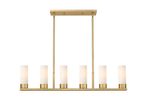 Downtown Urban LED Linear Pendant in Brushed Brass (405|429-6I-BB-G429-8WH)