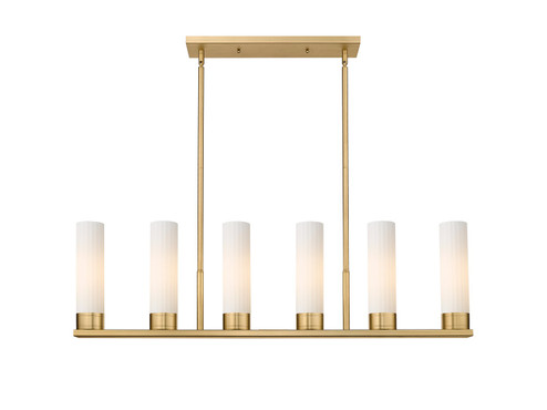 Downtown Urban LED Linear Pendant in Brushed Brass (405|429-6I-BB-G429-11WH)