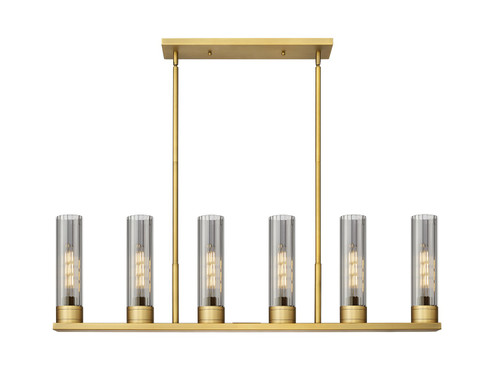 Downtown Urban LED Linear Pendant in Brushed Brass (405|429-6I-BB-G429-11SM)