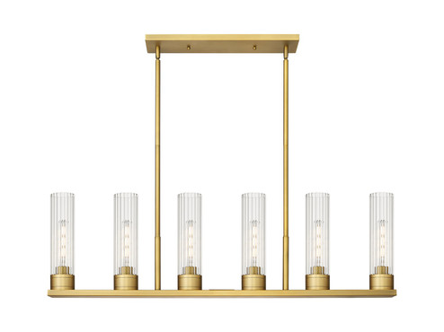 Downtown Urban LED Linear Pendant in Brushed Brass (405|429-6I-BB-G429-11CL)
