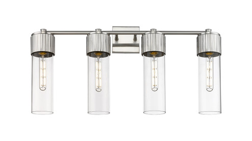 Downtown Urban Four Light Bath Vanity in Satin Nickel (405|428-4W-SN-G428-12CL)