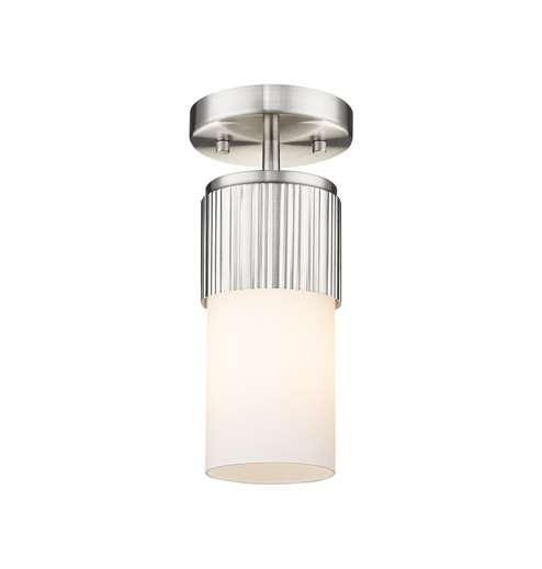 Downtown Urban One Light Semi-Flush Mount in Satin Nickel (405|428-1F-SN-G428-7WH)