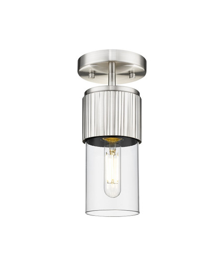 Downtown Urban One Light Semi-Flush Mount in Satin Nickel (405|428-1F-SN-G428-7CL)