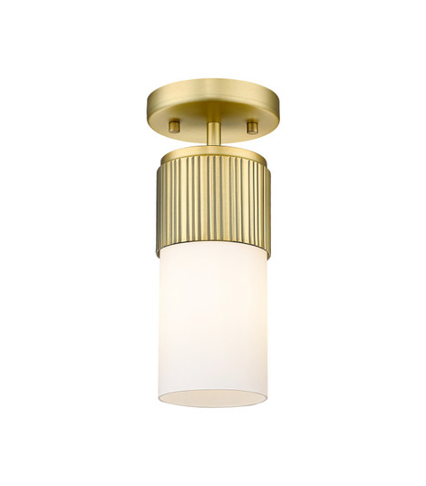 Downtown Urban One Light Semi-Flush Mount in Brushed Brass (405|428-1F-BB-G428-7WH)