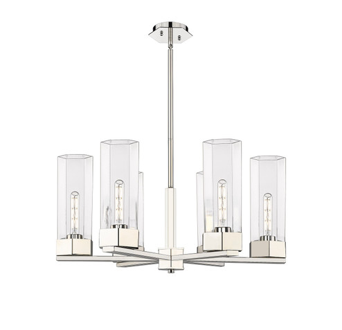 Downtown Urban LED Chandelier in Polished Nickel (405|427-6CR-PN-G427-14CL)