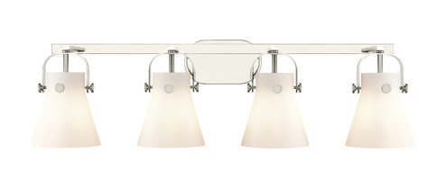 Downtown Urban Four Light Bath Vanity in Polished Nickel (405|423-4W-PN-G411-6WH)