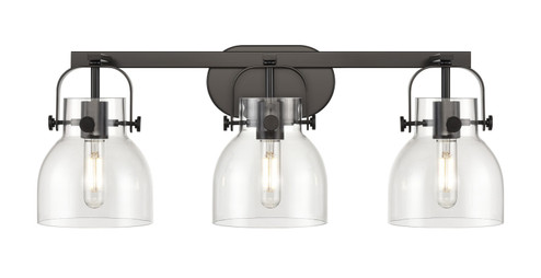 Downtown Urban Three Light Bath Vanity in Matte Black (405|423-3W-BK-G412-6CL)