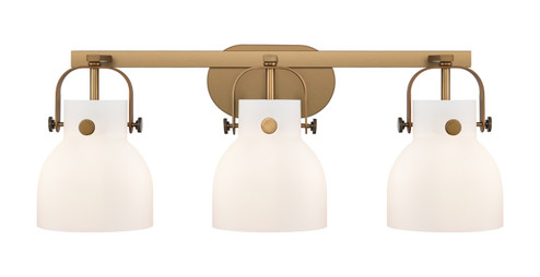 Downtown Urban Three Light Bath Vanity in Brushed Brass (405|423-3W-BB-G412-6WH)