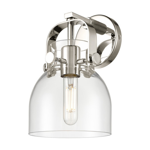 Downtown Urban One Light Wall Sconce in Polished Nickel (405|423-1W-PN-G412-6CL)