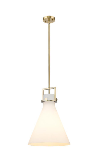 Downtown Urban One Light Pendant in Brushed Brass (405|411-1SL-BB-G411-14WH) Downtown Urban One Light Pendant in Brushed Brass (405|411-1SL-BB-G411-14WH)