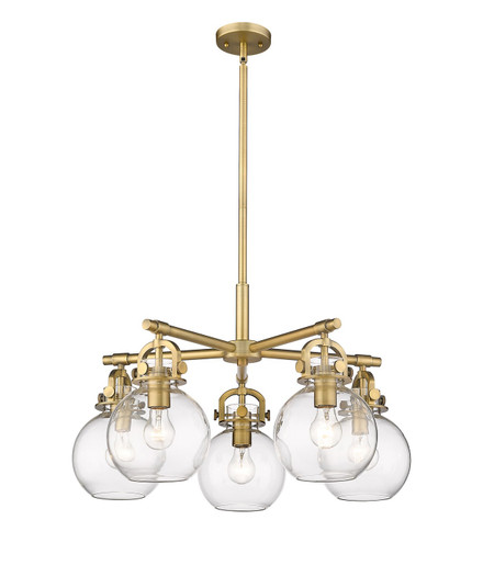 Downtown Urban Five Light Chandelier in Brushed Brass (405|410-5CR-BB-G410-7CL)
