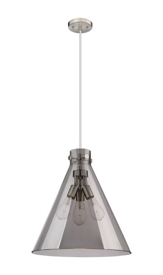 Downtown Urban Three Light Pendant in Satin Nickel (405|410-3PL-SN-G411-18SM)