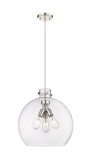 Downtown Urban Three Light Pendant in Polished Nickel (405|410-3PL-PN-G410-18CL)
