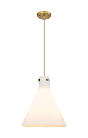 Downtown Urban Three Light Pendant in Brushed Brass (405|410-3PL-BB-G411-16WH)