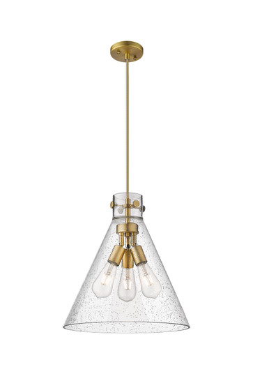 Downtown Urban Three Light Pendant in Brushed Brass (405|410-3PL-BB-G411-16SDY)