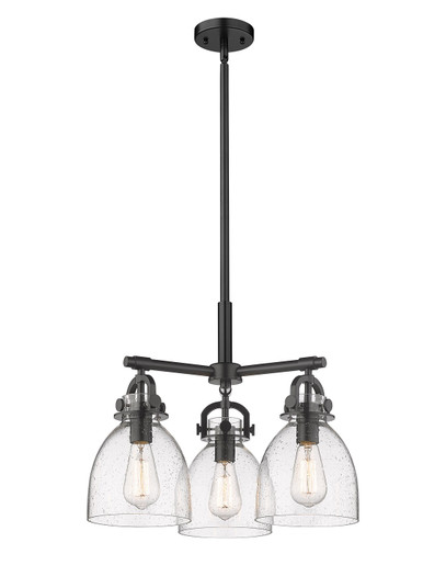 Downtown Urban Three Light Pendant in Matte Black (405|410-3CR-BK-G412-7SDY)