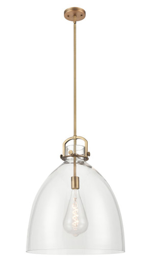 Downtown Urban One Light Pendant in Brushed Brass (405|410-1SL-BB-G412-18CL)