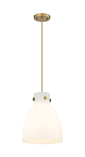Downtown Urban One Light Pendant in Brushed Brass (405|410-1PM-BB-G412-10WH)