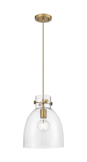 Downtown Urban One Light Pendant in Brushed Brass (405|410-1PM-BB-G412-10CL)