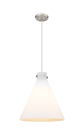Downtown Urban One Light Pendant in Satin Nickel (405|410-1PL-SN-G411-18WH)