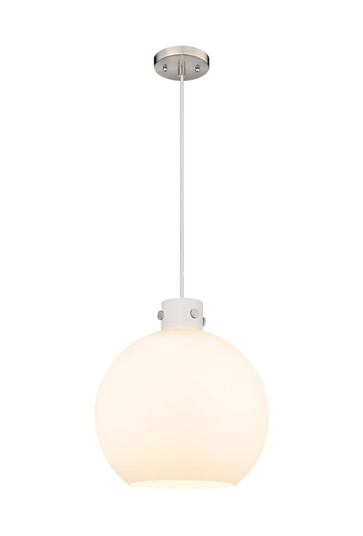 Newton One Light Pendant in Brushed Satin Nickel (405|410-1PL-SN-G410-18WH)