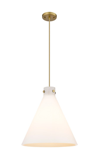 Downtown Urban One Light Pendant in Brushed Brass (405|410-1PL-BB-G411-18WH)