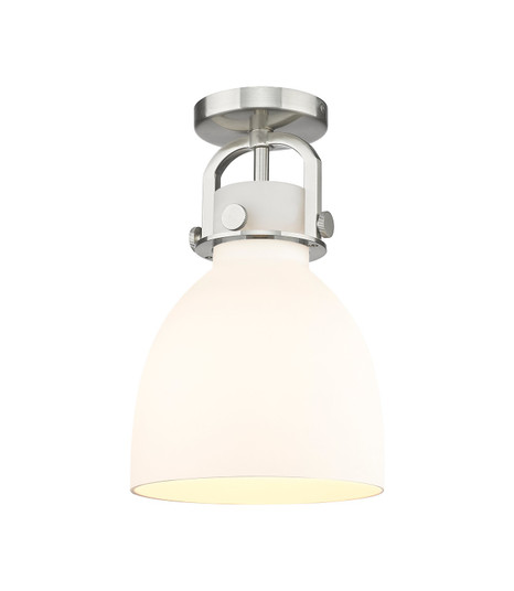 Downtown Urban One Light Flush Mount in Satin Nickel (405|410-1F-SN-G412-8WH)