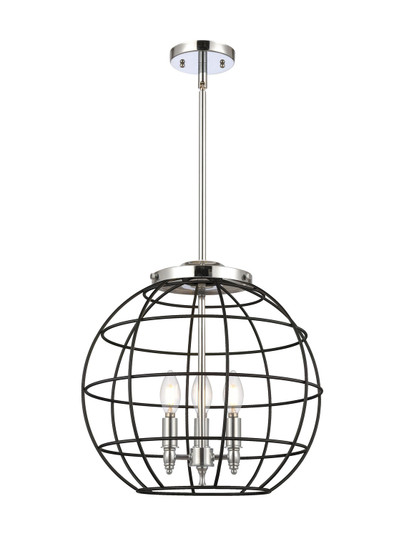 Essex Three Light Pendant in Polished Chrome (405|221-3S-PC-CE-16-BK)