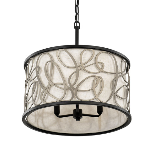 Scribble Three Light Pendant in Matte Black/Artifact (137|381P03MBAR)