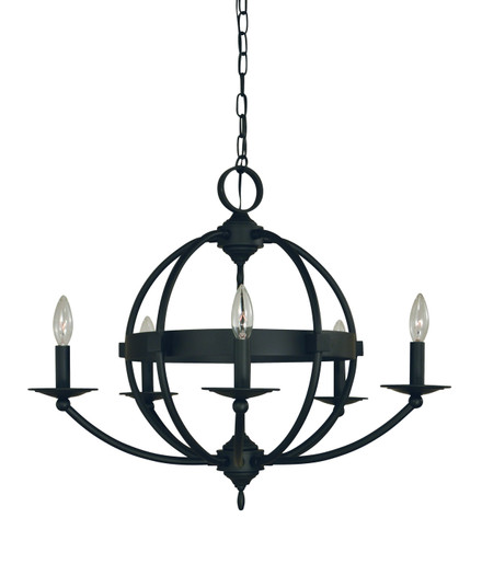 Aurora Five Light Chandelier in Matte Black (8|L1155 MBLACK)