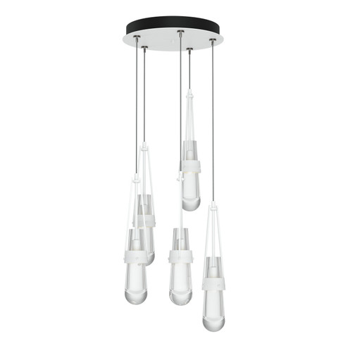Link Link 5-Light Clear Glass Pendant in White (39|131127-SKT-STND-02-ZM0434)
