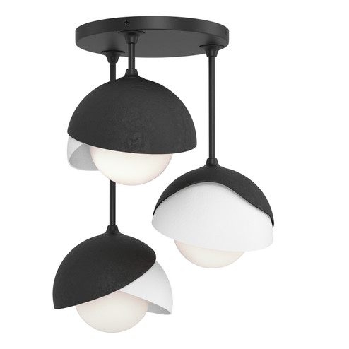Brooklyn Brooklyn 3-Light Double Shade Semi-Flush in Black (39|121374-SKT-10-02-GG0711)