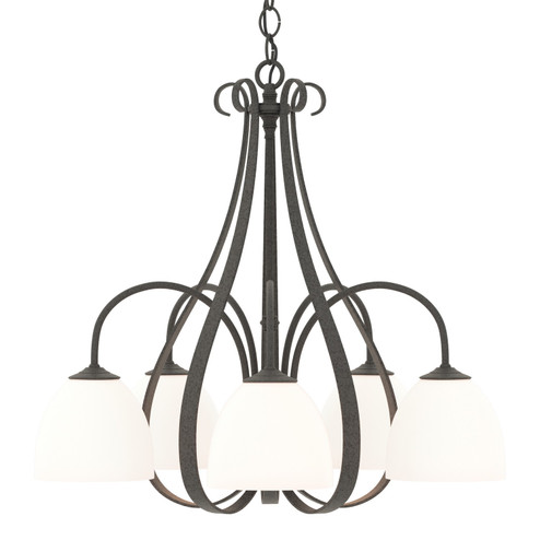 Sweeping Taper Five Light Chandelier in White (39|101445-SKT-02-GG0001)