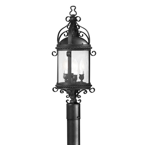 Pamplona Four Light Post Lantern in Soft Off Black (67|P9123-SFB)