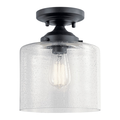 Winslow One Light Semi Flush Mount in Black (12|44033BK)